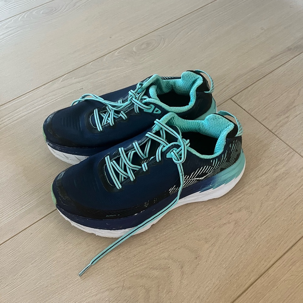 Hoka One One Teal and Black Running Shoes